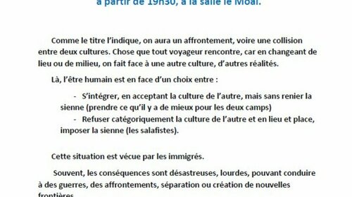 Conférence Le Choc des Cultures