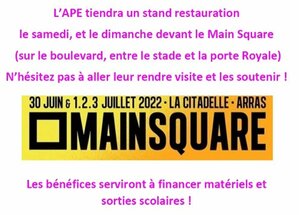 L'APE participe au Main Square !